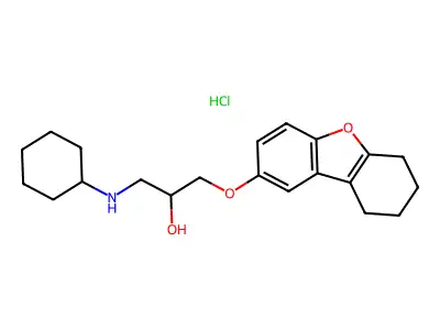 1-(Cyclohexylamino)-3-((6,7,8,9-tetrahydro-2-dibenzofuranyl)oxy)-2-propanol hydrochloride structure