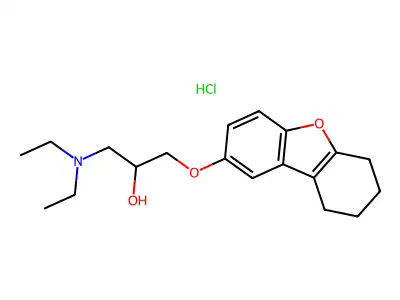1-(Diethylamino)-3-((6,7,8,9-tetrahydro-2-dibenzofuranyl)oxy)-2-propanol hydrochloride structure