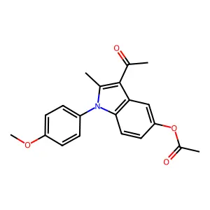 3-acetyl-1-(4-methoxyphenyl)-2-methyl-1H-indol-5-yl acetate structure