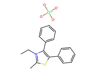 3-Ethyl-2-methyl-4,5-diphenyl-1,3-thiazol-3-ium perchlorate structure