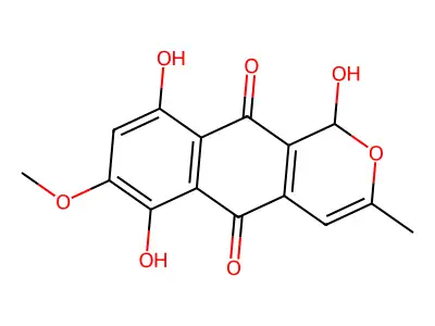 1,5,10-Trihydroxy-7-methoxy-3-methyl-1H-naphtho[2,3-c]pyran-6,9-dione structure