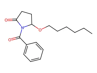 2-Pyrrolidinone, 1-benzoyl-5-(hexyloxy)-, (+-)- structure