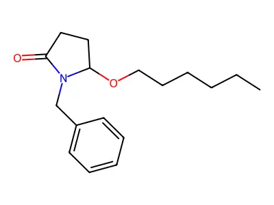 2-Pyrrolidinone, 5-(hexyloxy)-1-(phenylmethyl)-, (+-)- structure