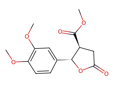 Methyl 5-(3,4-dimethoxyphenyl)-2,3,4,5-tetrahydro-2-oxo-4-furancarboxylate structure