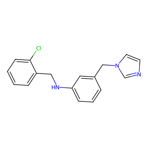 N-[(2-chlorophenyl)methyl]-3-(imidazol-1-ylmethyl)aniline structure