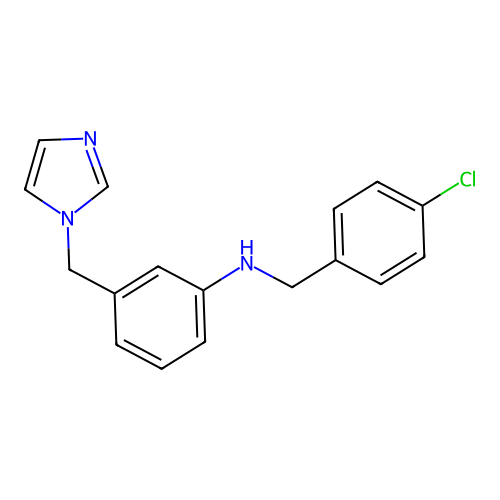 N-[(4-chlorophenyl)methyl]-3-(imidazol-1-ylmethyl)aniline structure