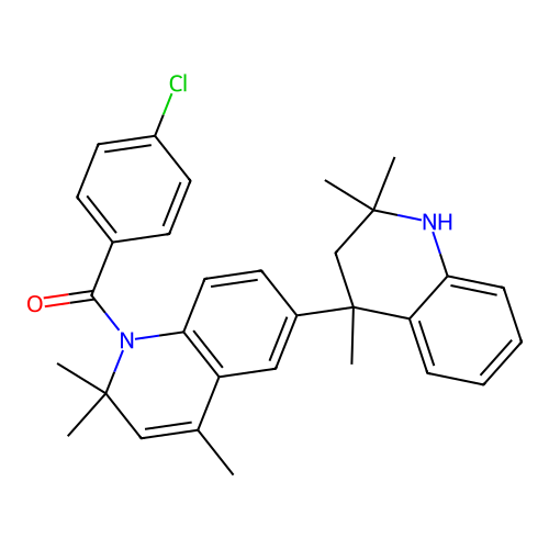 (4-chlorophenyl)(2,2,2',2',4,4'-hexamethyl-1,2,3,4-tetrahydro-[4,6'-biquinolin]-1'(2'H)-yl)methanone structure