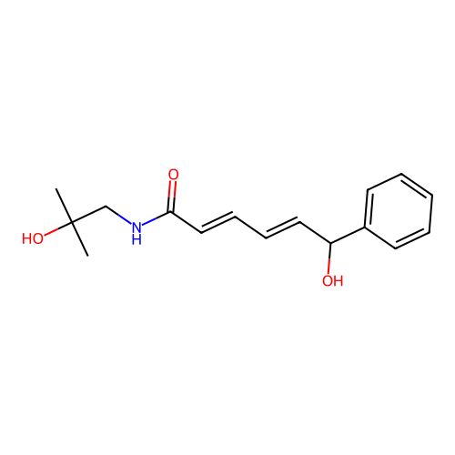2,4-Hexadienamide, 6-hydroxy-N-(2-hydroxy-2-methylpropyl)-6-phenyl-, (E,E)- structure