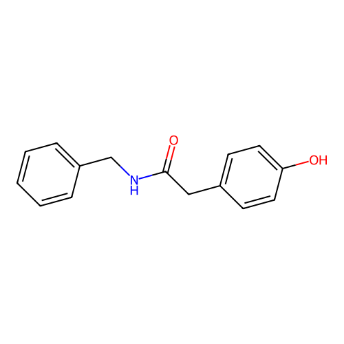 Benzeneacetamide, 4-hydroxy-N-(phenylmethyl)- structure