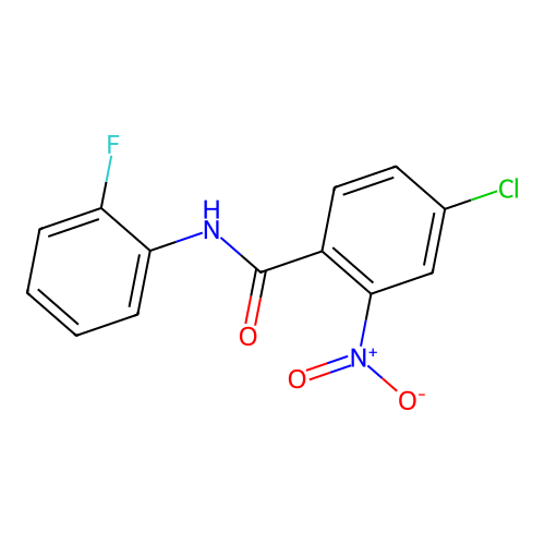 4-chloro-N-(2-fluorophenyl)-2-nitrobenzamide structure