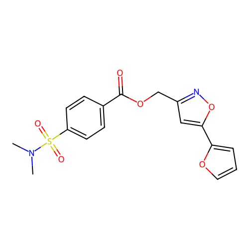 [5-(Furan-2-yl)-1,2-oxazol-3-yl]methyl 4-(dimethylsulfamoyl)benzoate structure