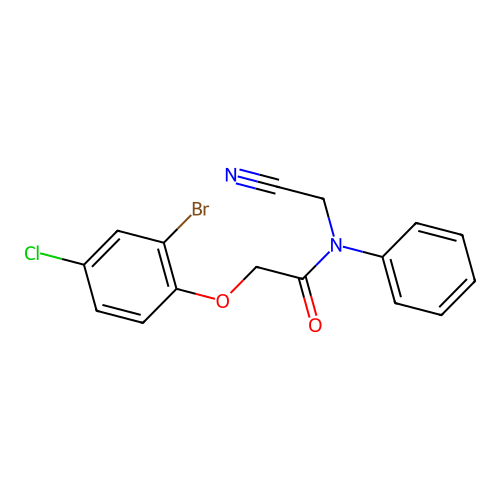 2-(2-bromo-4-chlorophenoxy)-N-(cyanomethyl)-N-phenylacetamide structure