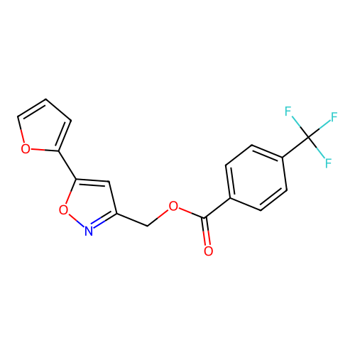 [5-(Furan-2-yl)-1,2-oxazol-3-yl]methyl 4-(trifluoromethyl)benzoate structure
