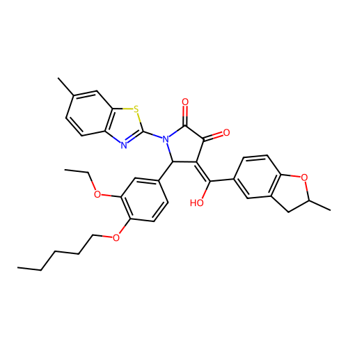 5-(3-ethoxy-4-(pentyloxy)phenyl)-3-hydroxy-4-(2-methyl-2,3-dihydrobenzofuran-5-carbonyl)-1-(6-methylbenzo[d]thiazol-2-yl)-1H-pyrrol-2(5H)-one structure
