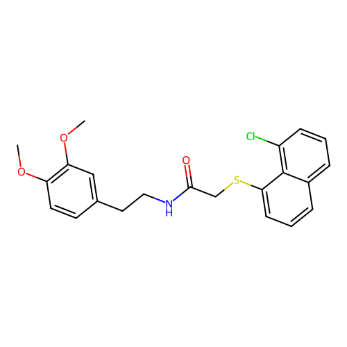 2-[(8-Chloro-1-naphthalenyl)thio]-N-[2-(3,4-dimethoxyphenyl)ethyl]acetamide structure