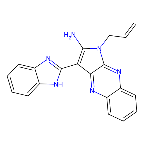 3-(1H-benzimidazol-2-yl)-1-(prop-2-en-1-yl)-1H-pyrrolo[2,3-b]quinoxalin-2-amine structure
