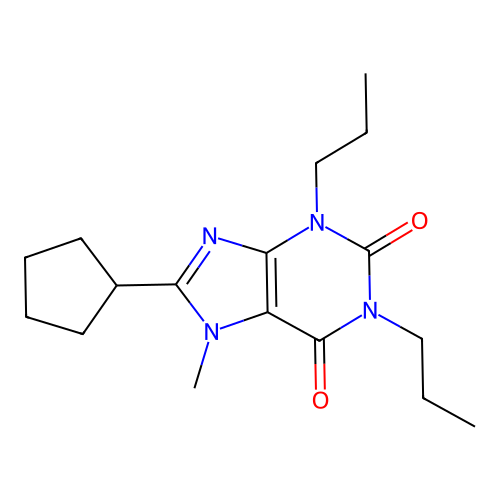 1H-Purine-2,6-dione, 8-cyclopentyl-3,7-dihydro-7-methyl-1,3-dipropyl- structure