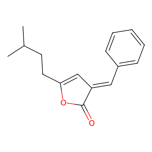 2(3H)-Furanone, 5-(3-methylbutyl)-3-(phenylmethylene)- structure
