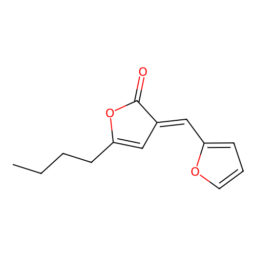 2(3H)-Furanone, 5-butyl-3-(furanylmethylene)- structure