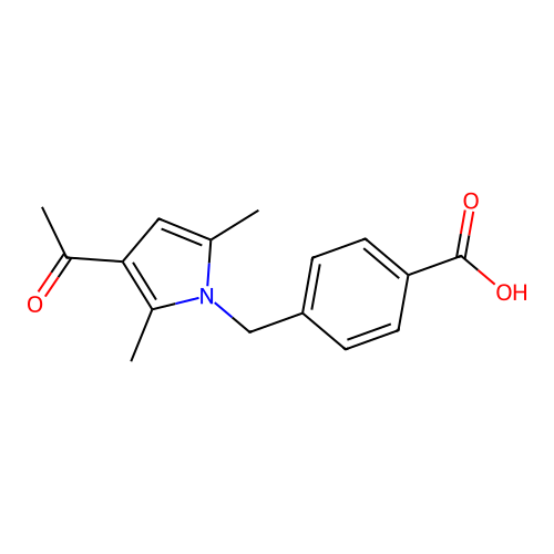 4-(3-Acetyl-2,5-dimethyl-pyrrol-1-ylmethyl)-benzoic acid structure