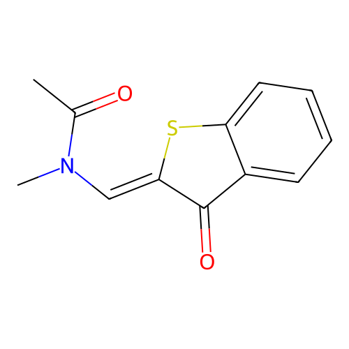 (Z)-N-methyl-N-((3-oxobenzo[b]thiophen-2(3H)-ylidene)methyl)acetamide structure