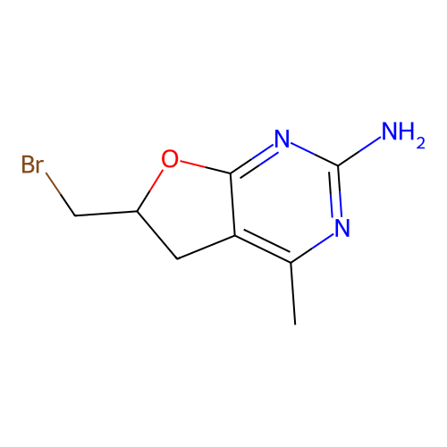 6-(Bromomethyl)-4-methyl-5,6-dihydrofuro[2,3-d]pyrimidin-2-amine structure