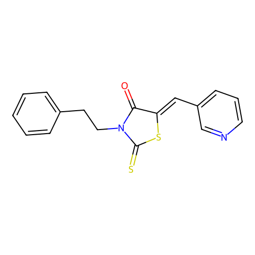 (Z)-3-phenethyl-5-(pyridin-3-ylmethylene)-2-thioxothiazolidin-4-one structure