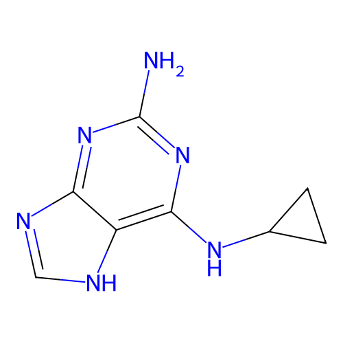 2-Amino-6-cyclopropylaminopurine structure