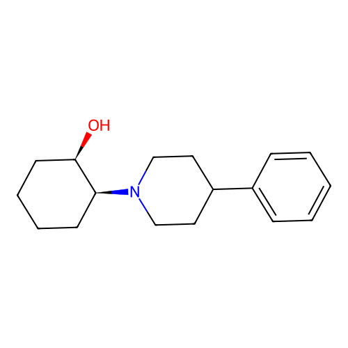 rel-(1R,2S)-2-(4-Phenyl-1-piperidinyl)cyclohexanol structure