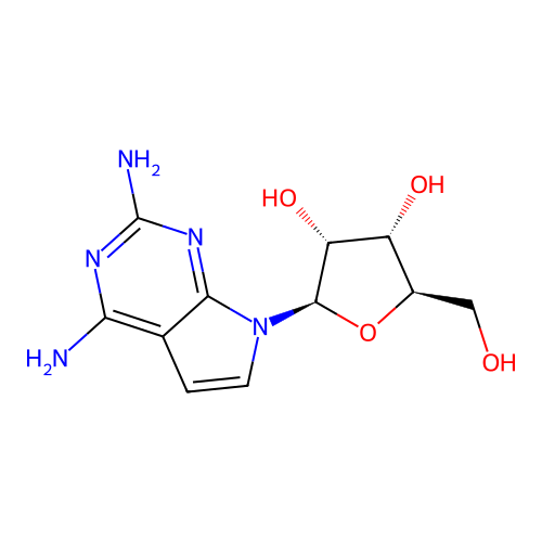 7-|A-D-Ribofuranosyl-7H-pyrrolo[2,3-d]pyrimidine-2,4-diamine structure
