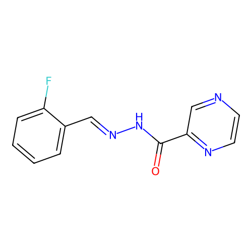 N'-[(E)-(2-fluorophenyl)methylidene]-2-pyrazinecarbohydrazide structure