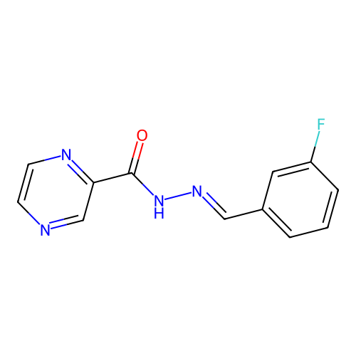 N'-[(E)-(3-fluorophenyl)methylidene]-2-pyrazinecarbohydrazide structure