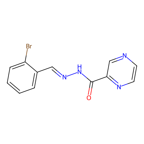 N'-[(E)-(2-bromophenyl)methylidene]pyrazine-2-carbohydrazide structure