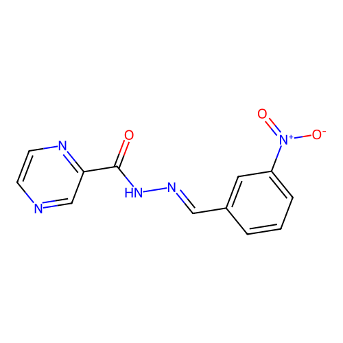 N'-[(E)-(3-nitrophenyl)methylidene]pyrazine-2-carbohydrazide structure