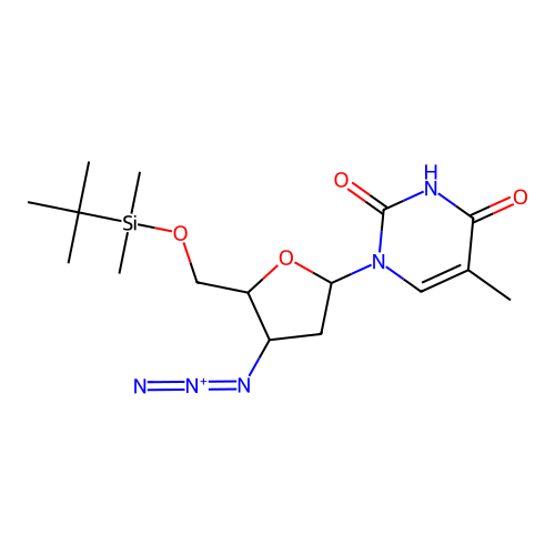 3'-Azido-5'-O-tert-butyldimethylsilyl-3'-deoxythymidine structure