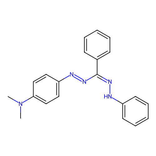 N,N-dimethyl-4-{(E)-[(Z)-phenyl(2-phenylhydrazinylidene)methyl]diazenyl}aniline structure