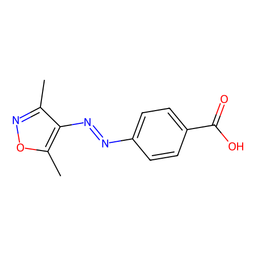 4-[(3,5-Dimethylisoxazol-4-yl)diazenyl]benzoic acid structure