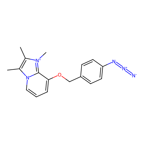 8-((4-Azidophenyl)methoxy)-1,2,3-trimethylimidazo(1,2-a)pyridinium structure