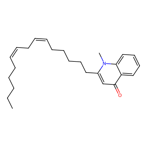 1-Methyl-2-[(6Z,9Z)-6,9-pentadecadienyl]-4(1H)-quinolone structure