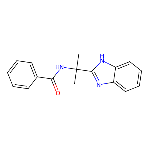 N-[2-(1H-benzimidazol-2-yl)propan-2-yl]benzamide structure
