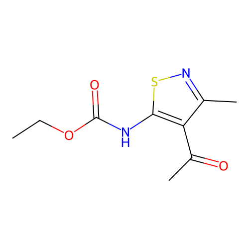 Ethyl 4-acetyl-3-methylisothiazol-5-ylcarbamate structure