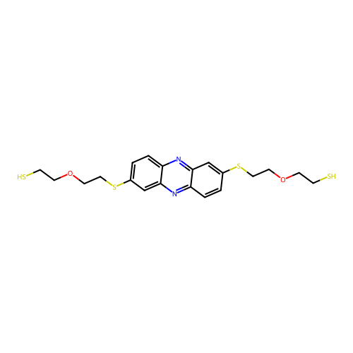 2-(2-((7-((2-(2-mercaptoethoxy)ethyl)thio)phenazin-2-yl)thio structure