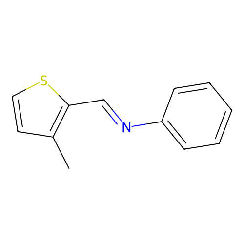 3-Methylthiophene-2-aldehyde phenylimine structure
