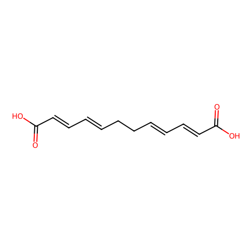 (2E,4E,8E,10E)-dodecatetraenedioic acid structure