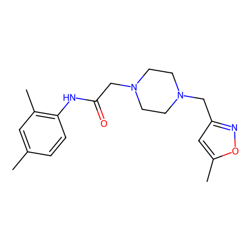 N-(2,4-Dimethylphenyl)-4-[(5-methyl-3-isoxazolyl)methyl]-1-piperazineacetamide structure
