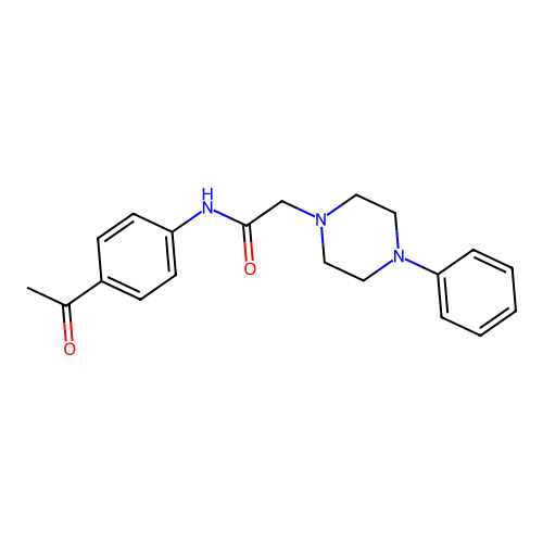 N-(4-acetylphenyl)-2-(4-phenylpiperazin-1-yl)acetamide structure