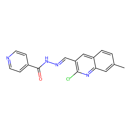 N'-[(E)-(2-chloro-7-methylquinolin-3-yl)methylidene]pyridine-4-carbohydrazide structure