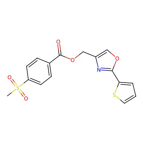 [2-(2-Thienyl)-4-oxazolyl]methyl 4-(methylsulfonyl)benzoate structure