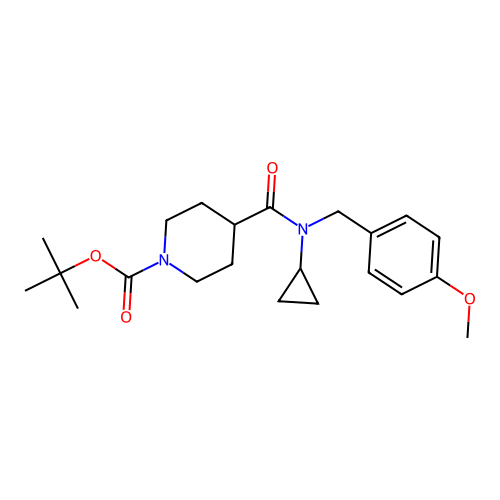 tert-Butyl 4-(cyclopropyl(4-methoxybenzyl)carbamoyl)piperidine-1-carboxylate structure