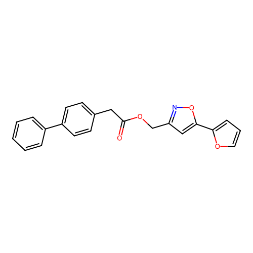 [5-(2-Furanyl)-3-isoxazolyl]methyl [1,1a(2)-biphenyl]-4-acetate structure